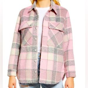 BLANK NYC Pink Flannel Shacket | Size S